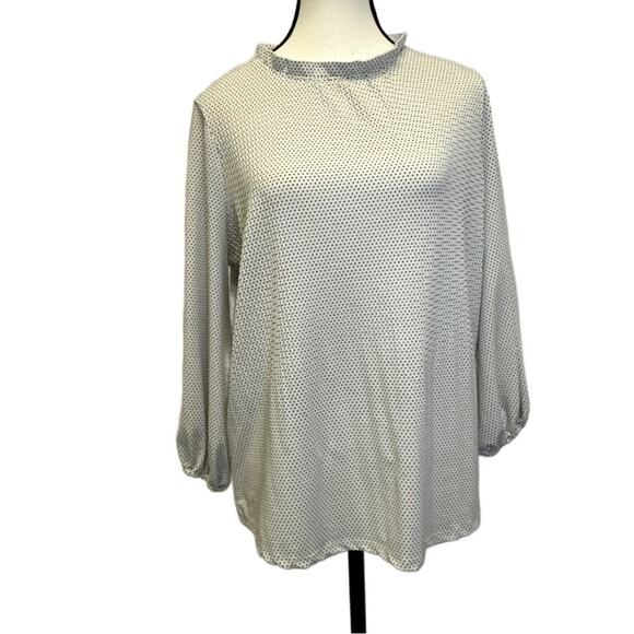 Adrianna Papell White and Black Polka Dot Blouse - Size Small - Picture 1 of 11